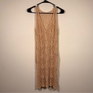 Beige Knit Tank Top Dress
